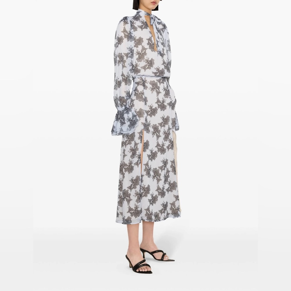 RÓTATE BIRGER CHRISTENSEN floral-print plisse maxi dress
